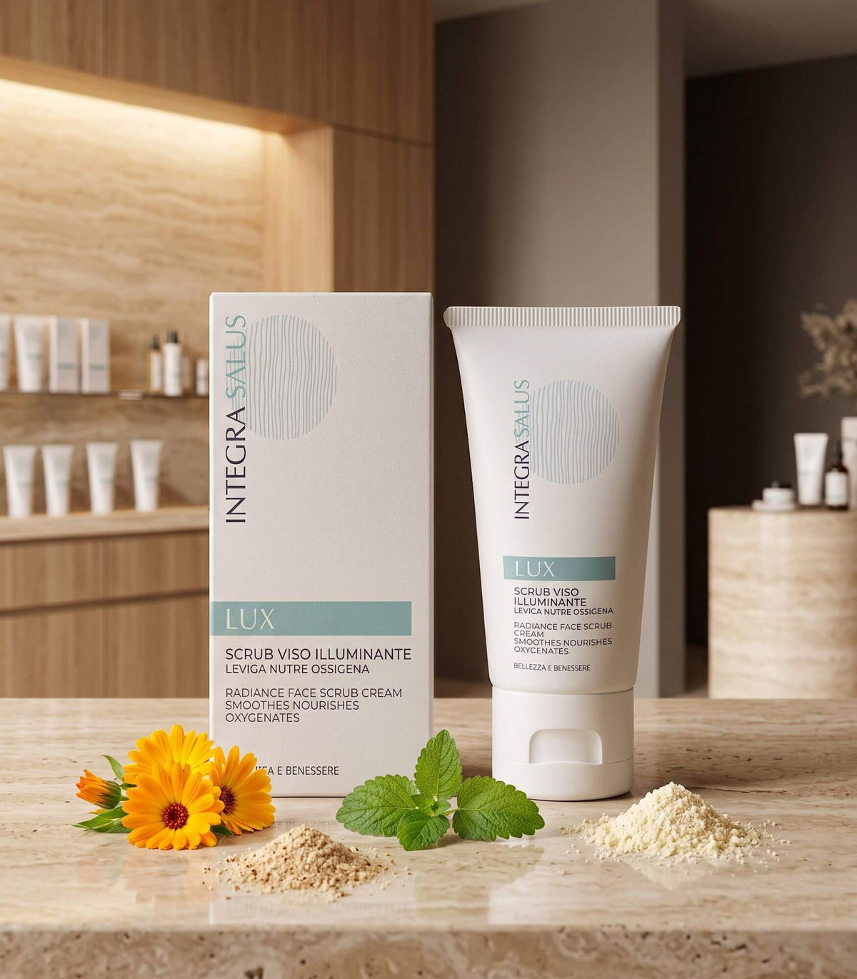 Scrub Viso Illuminante Leviga Nutre Ossigena